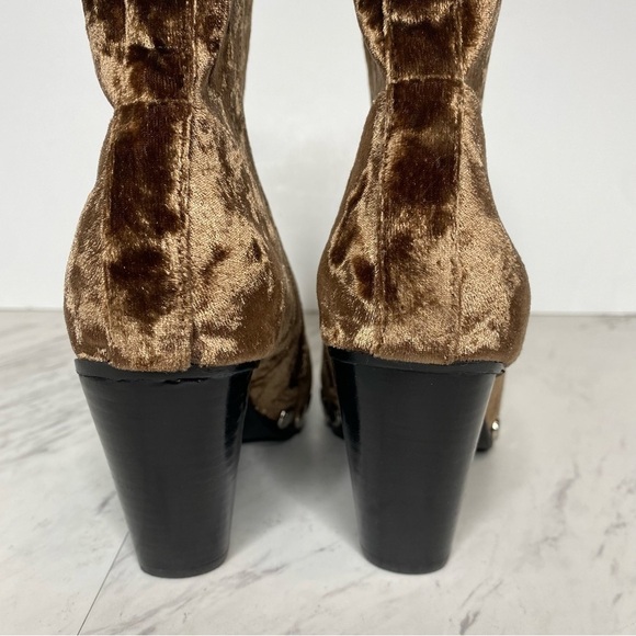 New! Jeffrey Campbell Walton Brown Velvet Western Bootie 5 - Picture 4 of 15